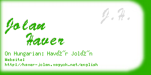 jolan haver business card